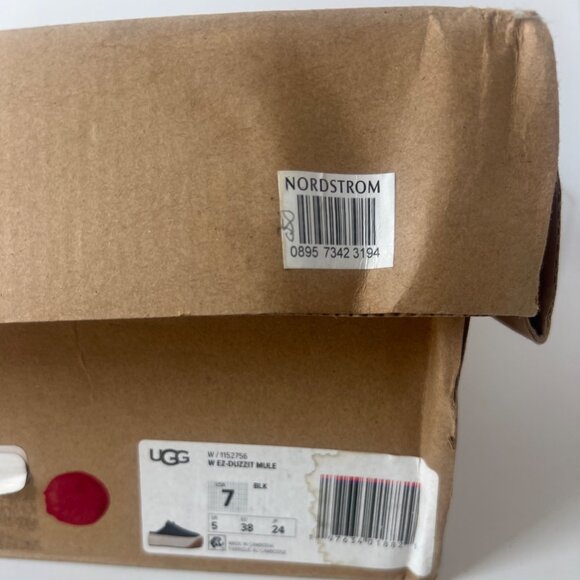 UGG EZ-Duzzit Black White Platform Chunky Mules Women Size US7 - Picture 9 of 11